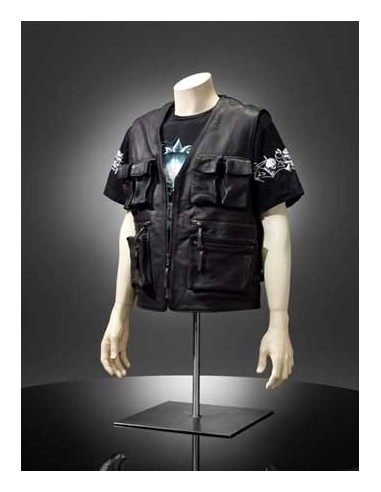 COMBAT REAL LEATHER VEST WITH POCKETS AND QUALITY YKK ZIPPER  XXL