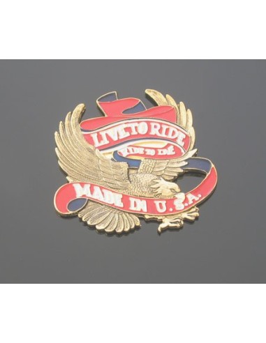 EMBLEM LIVE TO RIDE LARGE, RED/GOLD